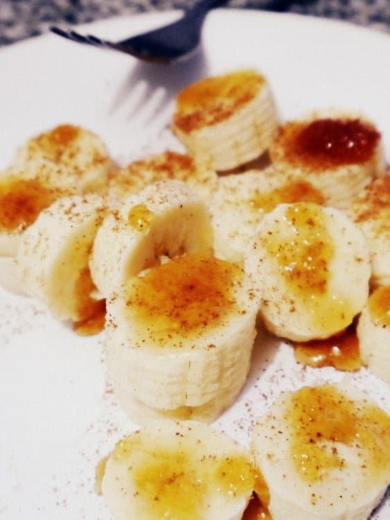 bananas con miel y canela