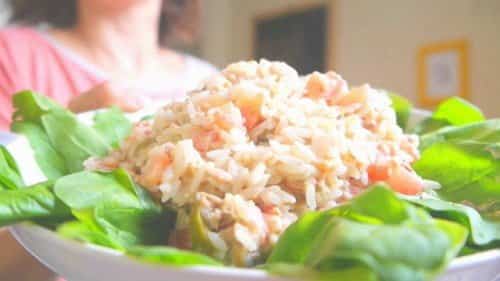 ensalada de arroz y atun