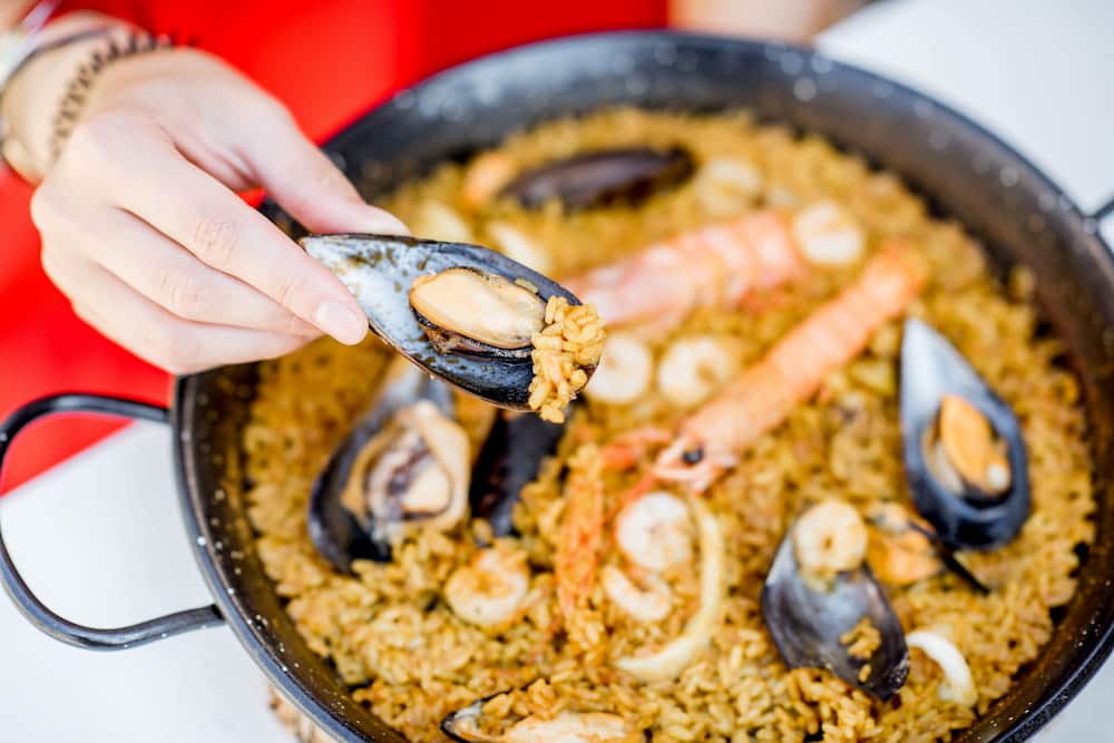 receta de paella de mariscos