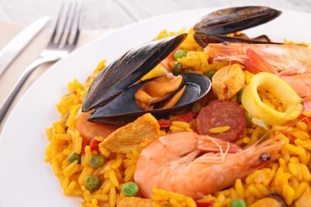 Receta de paella de marisco