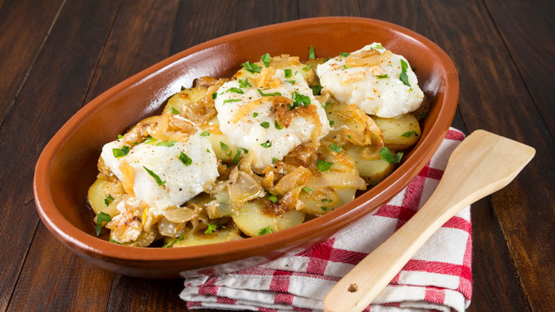 Bacalao al horno a la portuguesa