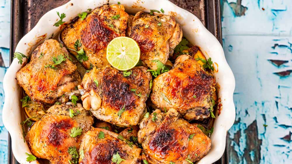 Receta de muslos de pollo al horno