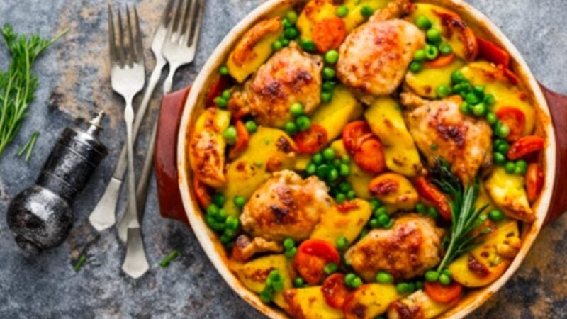 receta fácil de pollo a la jardinera