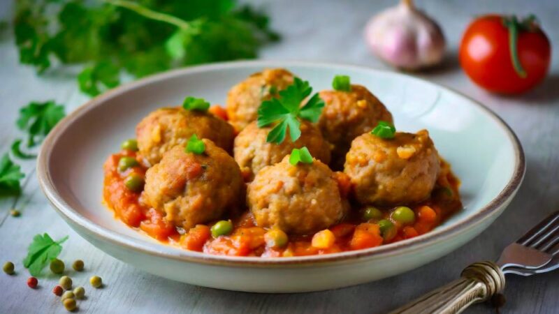 como hacer albondigas a la jardinera